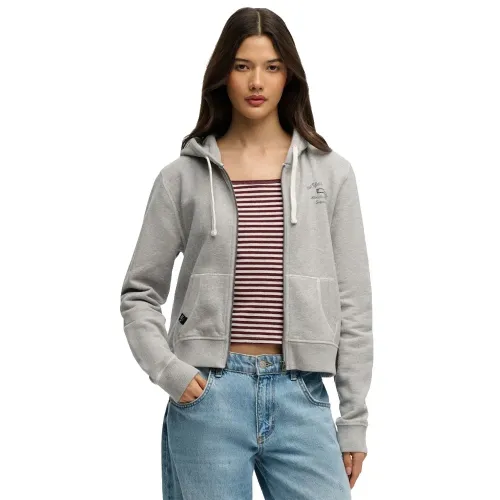 슈퍼드라이 Athletic 에센셜 Crop 풀지퍼 스웨터 143062955