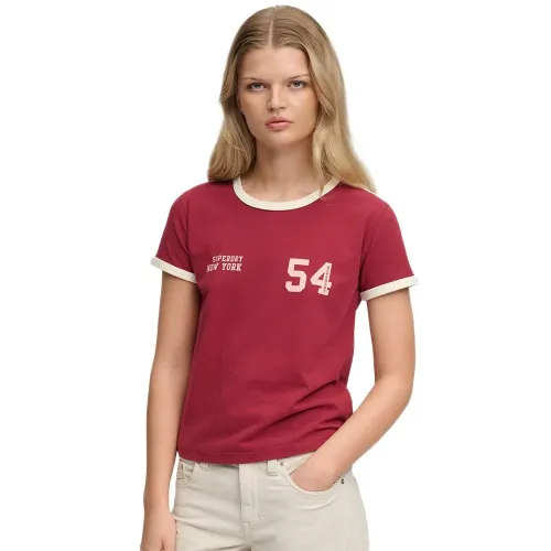 슈퍼드라이 Athletic 에센셜 Stripe 반팔 티셔츠 143062958