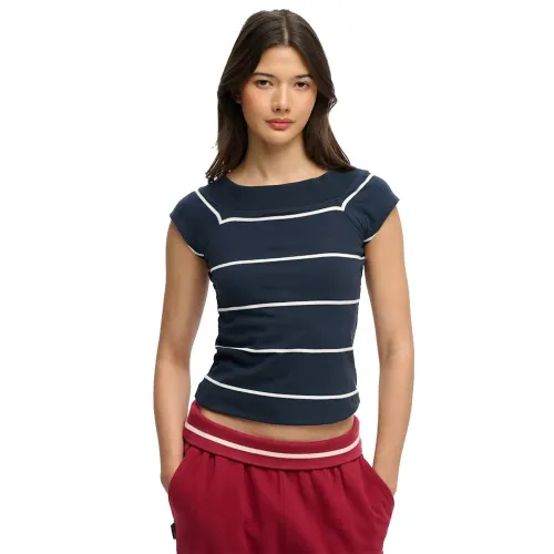 슈퍼드라이 Athletic Off 숄더 Pattern 반팔 셔츠 143062966