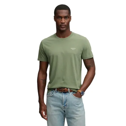 슈퍼드라이 에센셜 Serif 로고 엠브로이더드 반팔 티셔츠 143063006