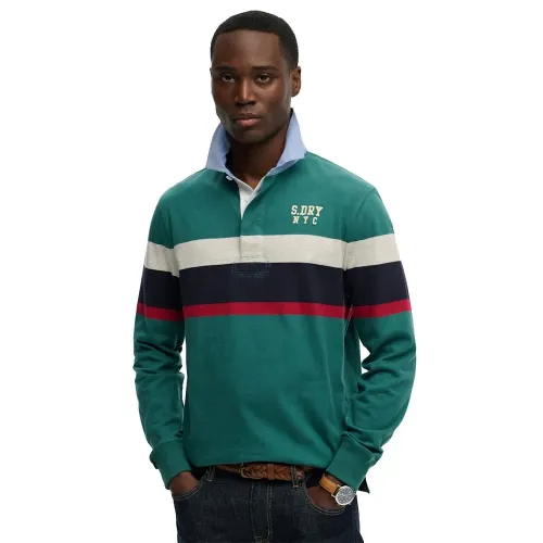 슈퍼드라이 빈티지 Chestband Rugby 긴 소매 폴로 143063072