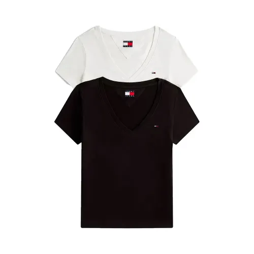 타미힐피거 DW0DW21367 반팔 V넥 티셔츠 2 팩 143304946
