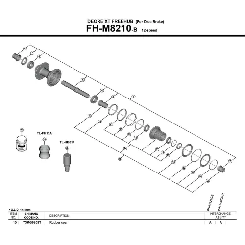 시마노 FH-M9210-B Y3KG9808T 실링링 3142845428