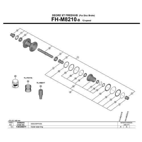 시마노 FH-M9210-B Y3KG9807T 실링링 3142845429