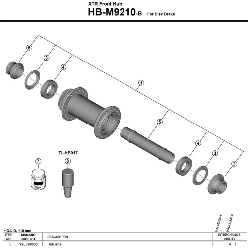 시마노 HB-M9210 Y2LF98030 허브 축 3142845442