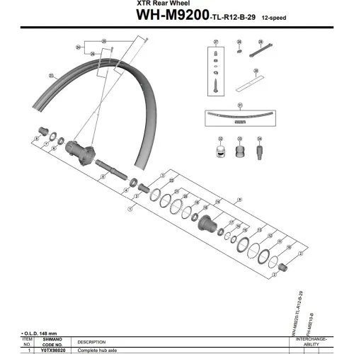 시마노 WH-M9200-TL-R12-B-29 Y0TX98020 허브 축 3142845495