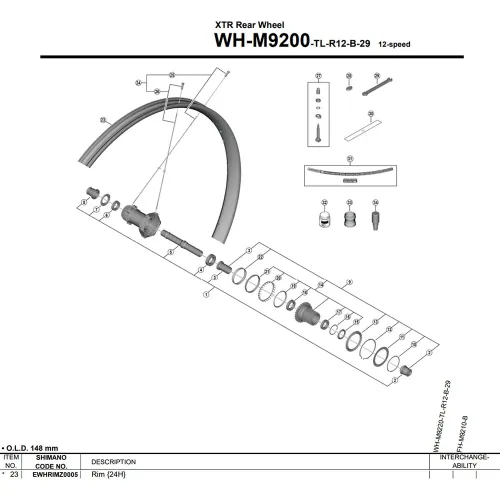시마노 XTR 24H WH-M9200-TL EWHRIMZ0005 MTB 림 3142845503