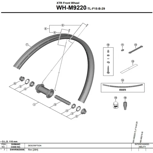 시마노 XTR 28H WH-M9220-TL EWHRIMZ0006 MTB 림 3142845504