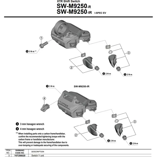 시마노 Y SW-M9250-R Y0T298020 컨트롤러 3142845505