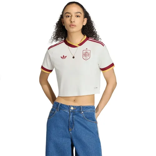 아디다스 스페인 26/27 Cropped 어웨이 여성 반팔 티셔츠 5142681925