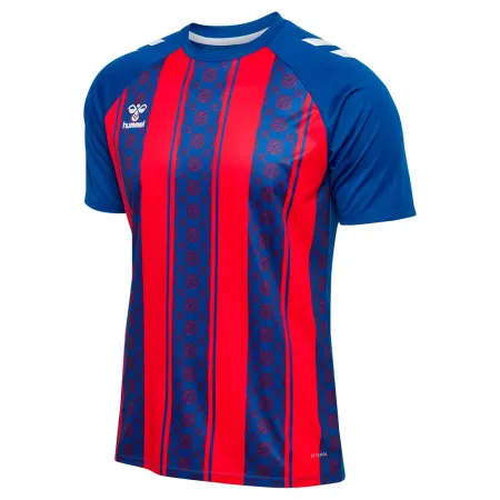 험멜 매치 스트라이프드 반팔 티셔츠 5143009434