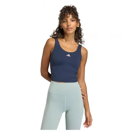 아디다스 3 Stripes Studio All Me 스포츠 탑 중간 지지력 6142665869