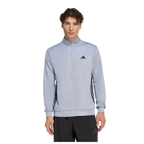 아디다스 Workout Essentials All-Set 3 Stripes Knit 풀지퍼 스웨트셔츠 6142682478