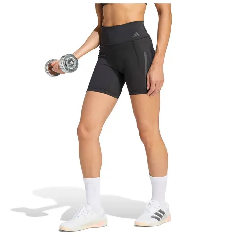 아디다스 Optime Workout 3 Stripes 6in 짧은 레깅스 6142696344