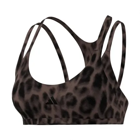 아디다스 Optime Leopard Strappy 스포츠 브라 로우 임팩트 6142696370