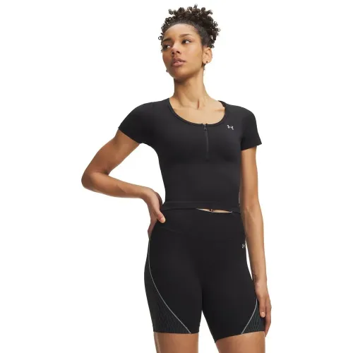 언더아머 Vanish Seamless Crop Zip 반팔 티셔츠 6142832071