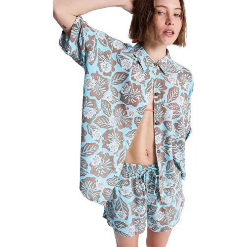 록시 Beachy Nostalgia Print 반팔 티셔츠 9142774413